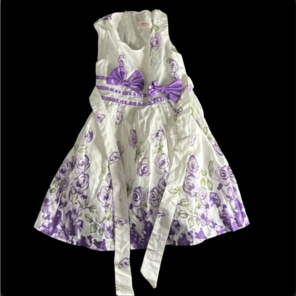 EUC worn once Sunny Fashion purple flower dress size kids 4/5